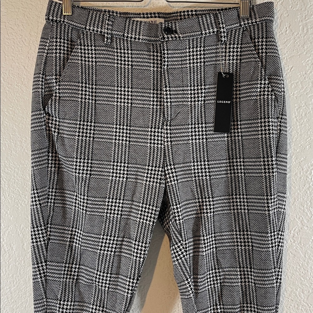 LEGEND LONDON Men’s Grey Smart Stretch Check Trouser With Fly Front Size 34 NEW - Picture 4 of 13